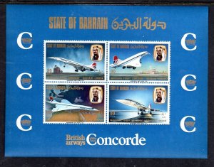 BAHRAIN #247a 1976 CONCORDE FIRST FLIGHT MINT VF NH O.G S/S4 IMP.