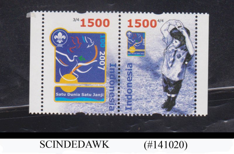 INDONESIA - 2007 CENTENARY OF SCOUT MOVEMENT - SE-TENANT 2V MNH