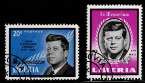 LIBERIA Scott 414, C160 Used CTO JFK stamp set