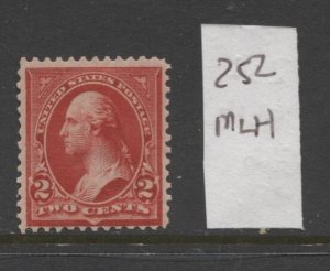 STAMP STATION PERTH USA #252 Washington Type III F/VF MLH- Double Lined Wmk.1894