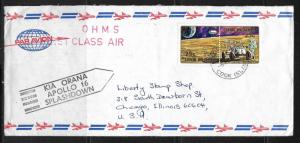 Cook Islands Cover 321 Apollo 16 Safe Return Cancel