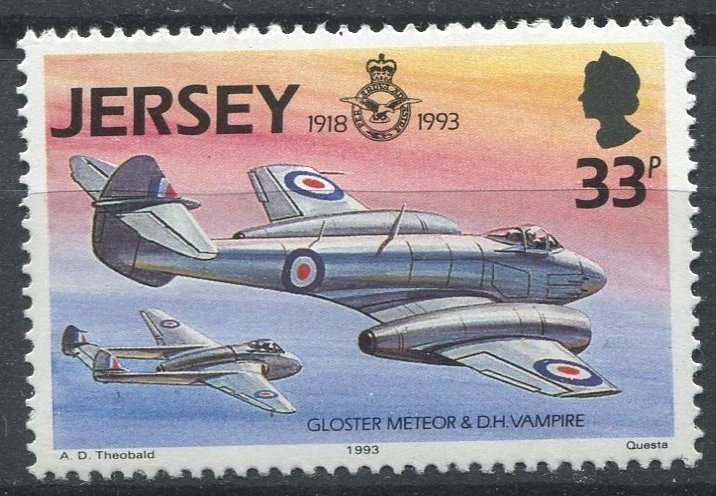 Jersey Sc#637 MNH, 33p multi, 75th Anniversary of the Royal Airforce (1993)