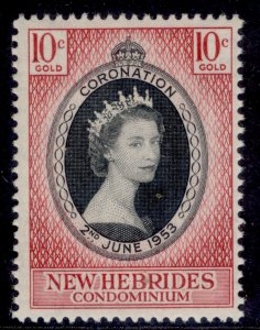 NEW HEBRIDES QEII SG79, 10c 1953 CORONATION, NH MINT.