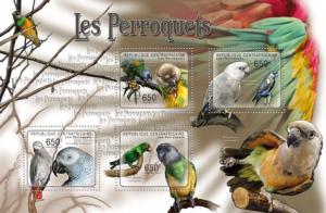 CENTRAFRICAINE 2011 SHEET PARROTS PERROQUETS LOROS BIRDS AVES  OISEAUX ca11220a