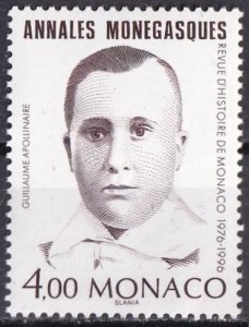 Monaco Sc. #1999b (mnh) 4fr Guillaume Apollinaire (1996)