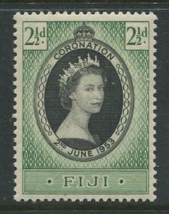 Fiji - Scott 145 - QEII - Coronation- 1953 - MVLH- Single 2.1/2d Stamp