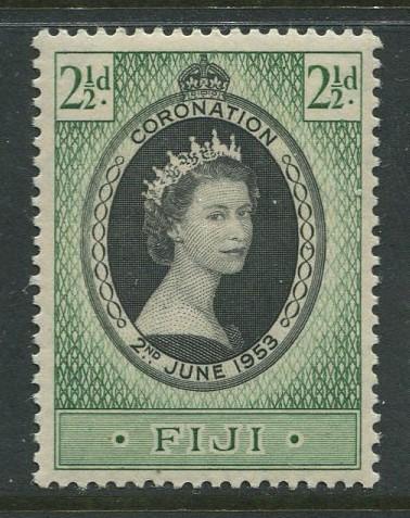 Fiji - Scott 145 - QEII - Coronation- 1953 - MVLH- Single 2.1/2d Stamp