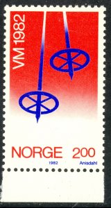 NORWAY 1982 2k SKI POLES WORLD SKIING CHAMPIONSHIPS Issue Sc 799 MNH