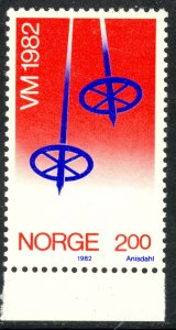 NORWAY 1982 2k SKI POLES WORLD SKIING CHAMPIONSHIPS Issue Sc 799 MNH