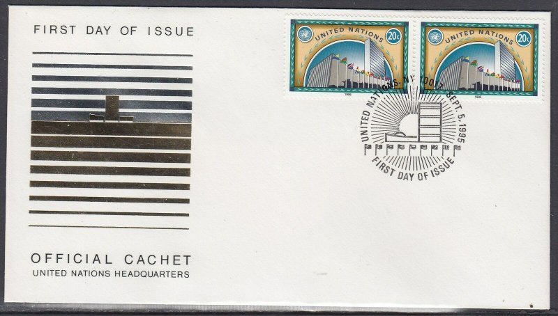 United Nations Scott 668 Pair FDC - UN Headquarters