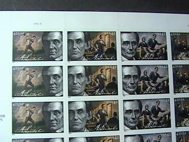 U.S.# 4380-4383(4383a)-MINT/NEVER HINGED-- PANE OF 20-ABRAHAM LINCOLN-2009