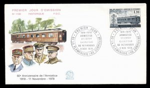 France 1978 Armistice 60th Anniv. FDC