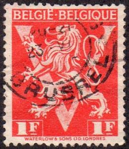 Belgium 344 - Used - 1fr Lion Rampant (1944)