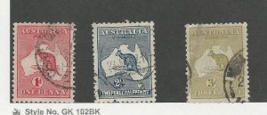 Australia, Postage Stamp, #2, 4-5 Used, 1913 Kangaroo