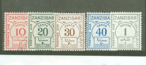 Zanzibar #J19-23 Unused Multiple