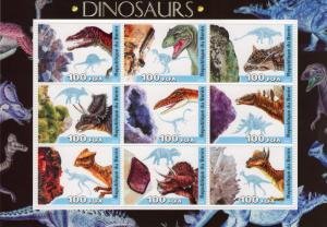 Benin 2003 DINOSAURS Sheet Perforated  Mint (NH)