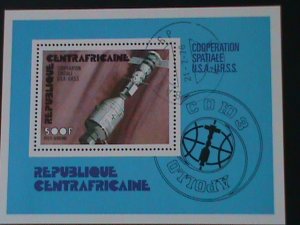 ​CENTRAL AFRICAN-1976 COOPRATION SPACE PROGRAMS-USA & USSR FANCRY CANCEL S/S