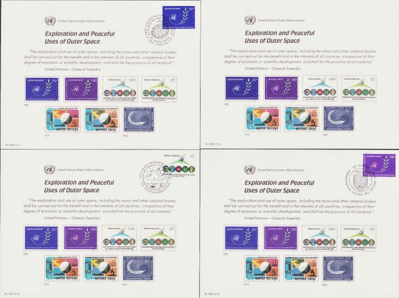 United Nations Exploration & Peaceful Uses of Outer Space FD Proof Card Set 1982 