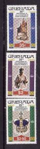 Grenada-Sc#873-5-Unused NH set-QEII-Perf 14-Coronation anniversary-1978-