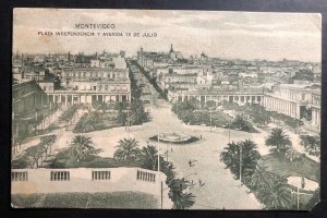 1924 Montevideo Uruguay RPPC Postcard cover To New York USA Independence Square