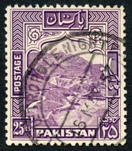 Pakistan SG43a 25r Violet Perf 12 Used