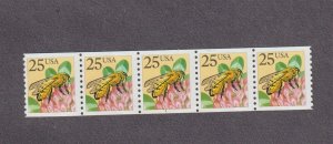 PNC5 25c Honey Bee 1 US 2281 MNH, Small Block Tag LW Hi-Brite New