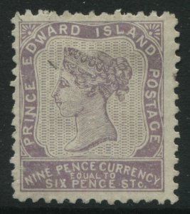 Prince Edward Island QV 1862 9d violet mint no gum