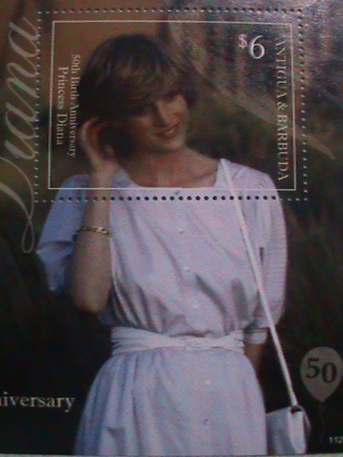 ANTIQUA & BARBUDA: PRINCESS DIANA 50TH BIRTH ANNIVERSARY MNH S/S