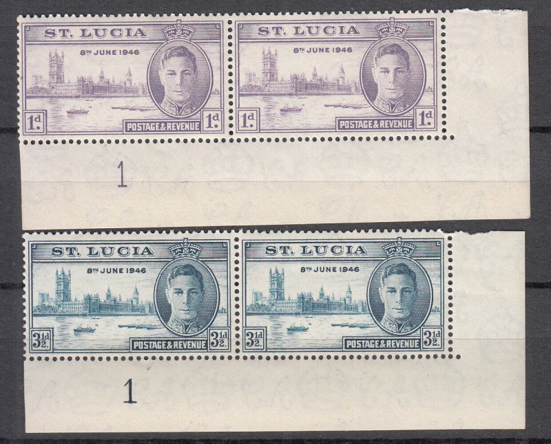 St.Lucia - 1946 Peace issue Sc# 127/128 - MNH (7013)