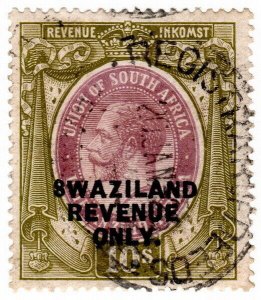 (I.B) Swaziland Revenue : Duty Stamp 10/- (1914)