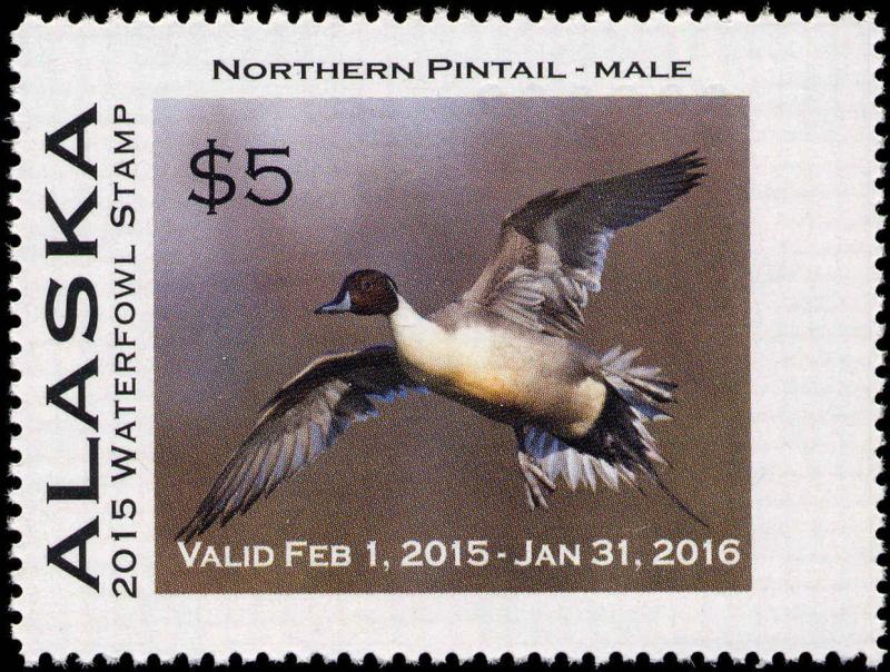 ALASKA #31 2015 STATE DUCK  STAMP  NORTHERN PINTAILS by Milo Bucham