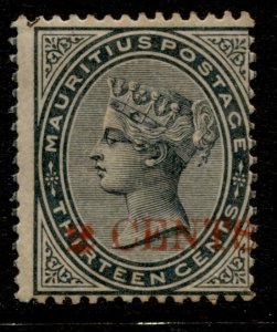 Mauritius #84 QV Definitive Used CV$130.00-Barely cancelled- See Top left perfs.