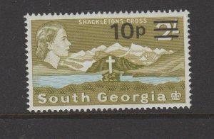 SOUTH GEORGIA #27   ten pence OVERPRINT  part set VFH Shackleton's Cross