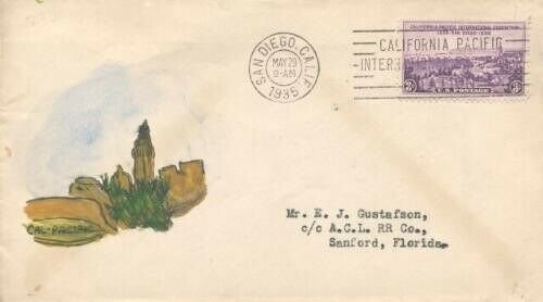 773 3c CALIFORNIA - PACIFIC EXPO U/L HAND PAINTED