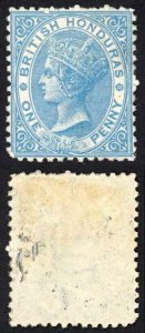 British Honduras SG6 1d Deep Blue Wmk Crown CC Perf 12.5 M/M (Hinge remainder)