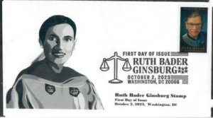 5821 - FDC - Ruth Bader Ginsburg College Pic - Wally Jr Cachet - BWP