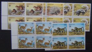 Lesotho 1977 Animals in block x 4 MNH Cat £130+