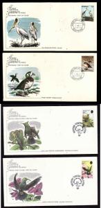 Flora & Fauna of the World #179-Birds-Hummingbird-Carib-Stork-four different FDC