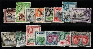 NYASALAND SG173/87 1953-4 DEFINITIVE SET FINE USED