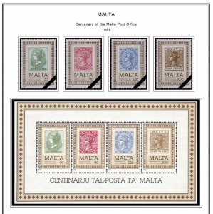 MALTA STAMP ALBUM PAGES 1860-2011 (196 PDF color illustrated pages)