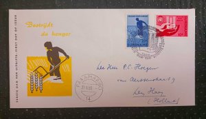 J) 1963 SURINAME, FIGHT HUNGER, FDC