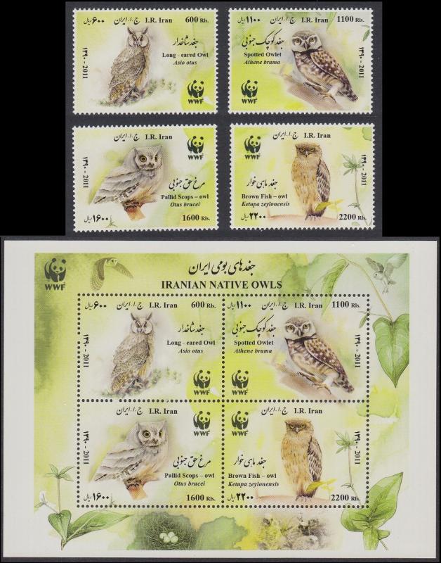 Birds WWF Native Owls set of 4+MS