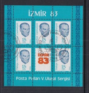Turkey  #2263a cancelled 1983  sheet Ataturk