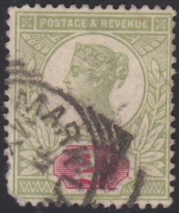 Great Britain 1887-92 used Sc 113 2p Victoria perf faults, tear