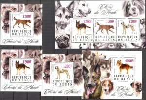 Benin 2015 Dogs 5 S/S MNH Cinderella !