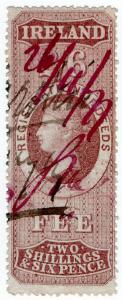 (I.B) QV Revenue : Ireland Registration of Deeds 2/6d (1872) inverted watermark