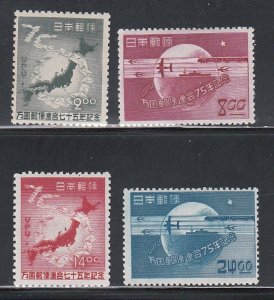 Japan # 474-477, UPU 75th Anniversary, Mint Hinged, 1/3 Cat.