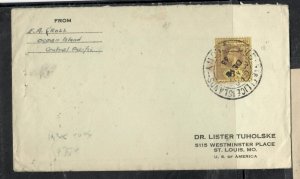 GILBERT & ELLICE ISLANDS COVER (P0601B) 1933 KGV 3D  OCEAN ISLAND TO USA 