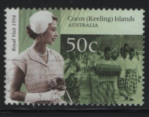 Cocos Islands 2004 used Sc 338a 50c QEII, musicians Royal Visit 50th ann