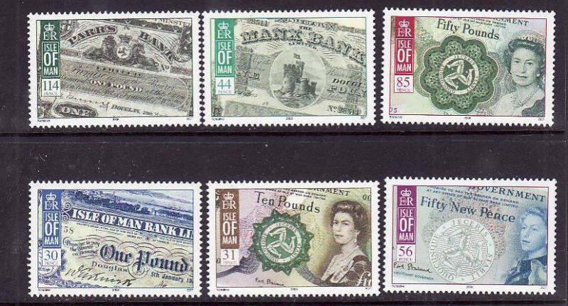Isle on Man-Sc#1252-7- id9-unused NH set-Manx Bank Notes-2008-
